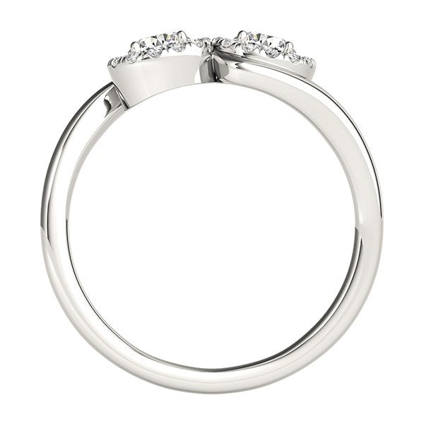 14k White Gold Halo Set Round Two Stone Diamond Ring (3/8 cttw) RCJ Rings  CELESTIA LUXE JEWELLERS