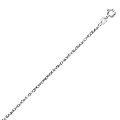 14k White Gold Machine Rope Chain