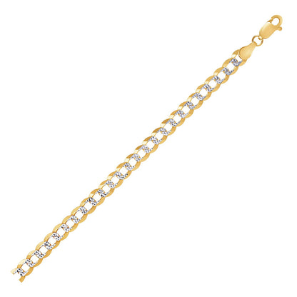 14k Two Tone Gold Pave Curb Chain