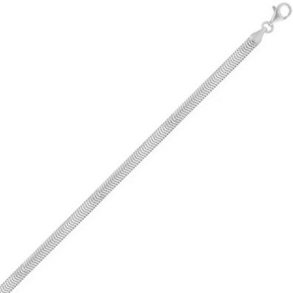 Sterling Silver Rhodium Plated Oval Snake Chain