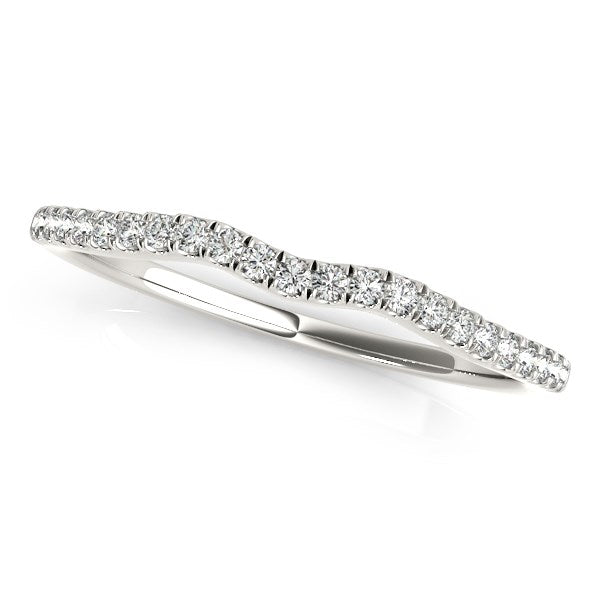 14k White Gold Wave Theme Diamond Wedding Band (1/8 cttw) RCJ Rings  CELESTIA LUXE JEWELLERS