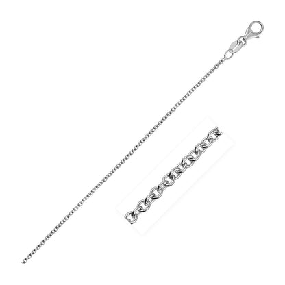 14k White Gold Round Cable Link Chain