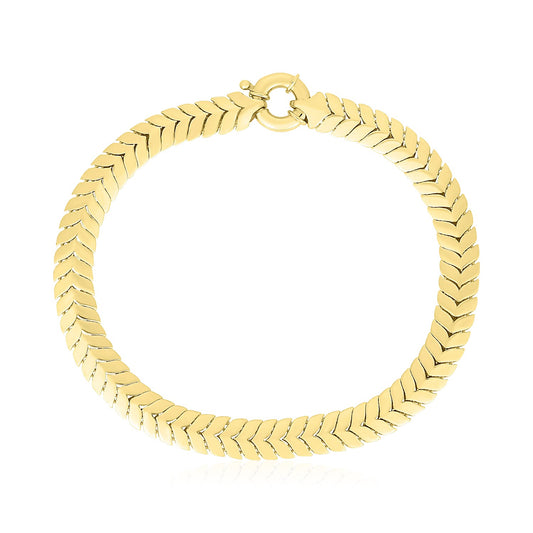 Chevron Élégance Bracelet — 14K Yellow Gold, 6.00 mm