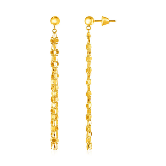 Chaîne Lumière Drop Earrings — 14K Yellow Gold, 63.5 mm