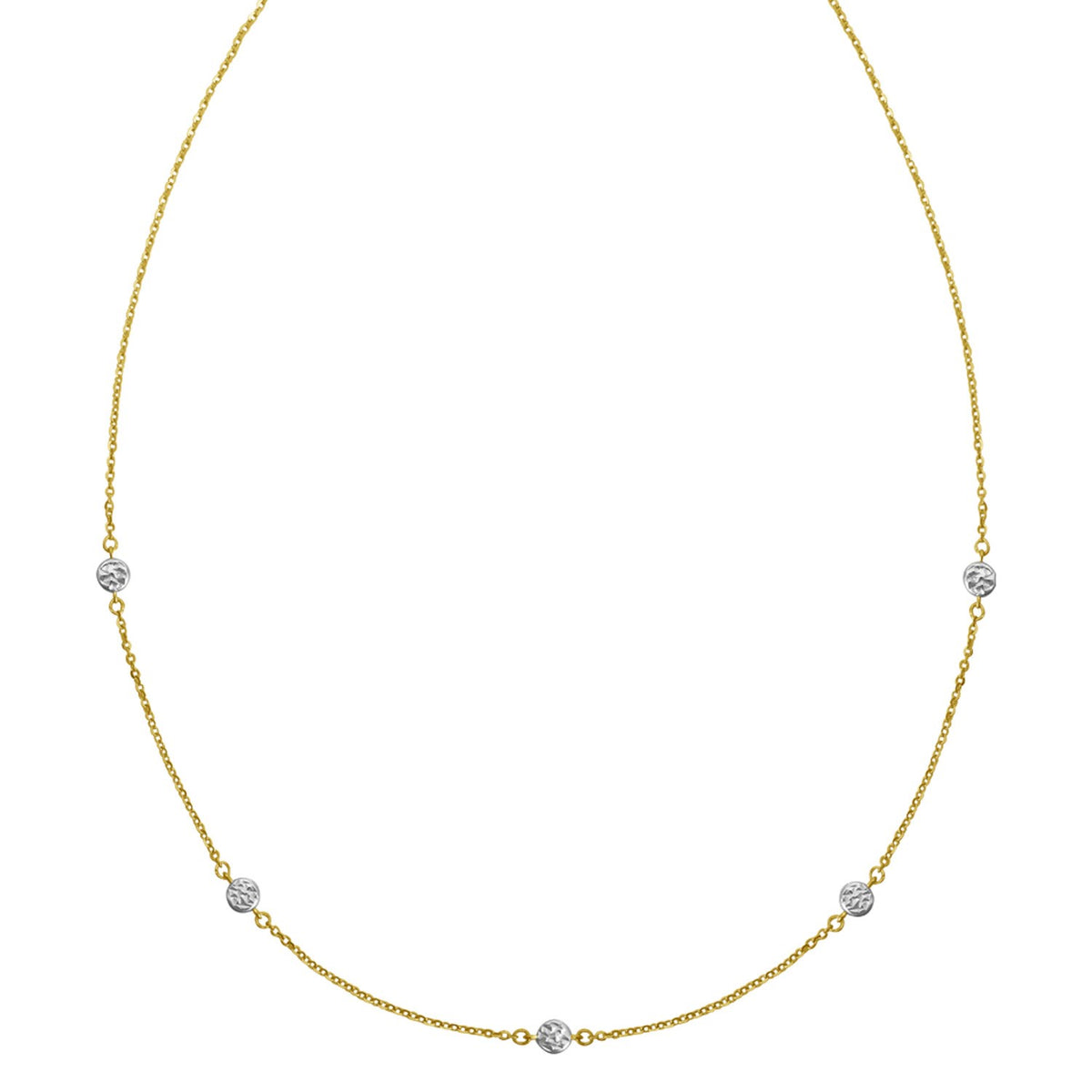 14K Two Tone Gold Classic Paperclip Chain Necklace