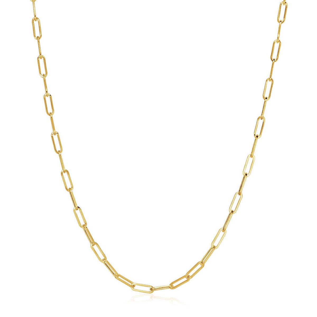 14K Yellow Gold Wide Paperclip Chain
