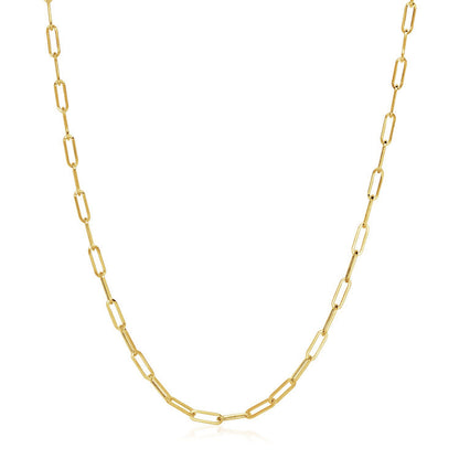 14K Yellow Gold Wide Paperclip Chain