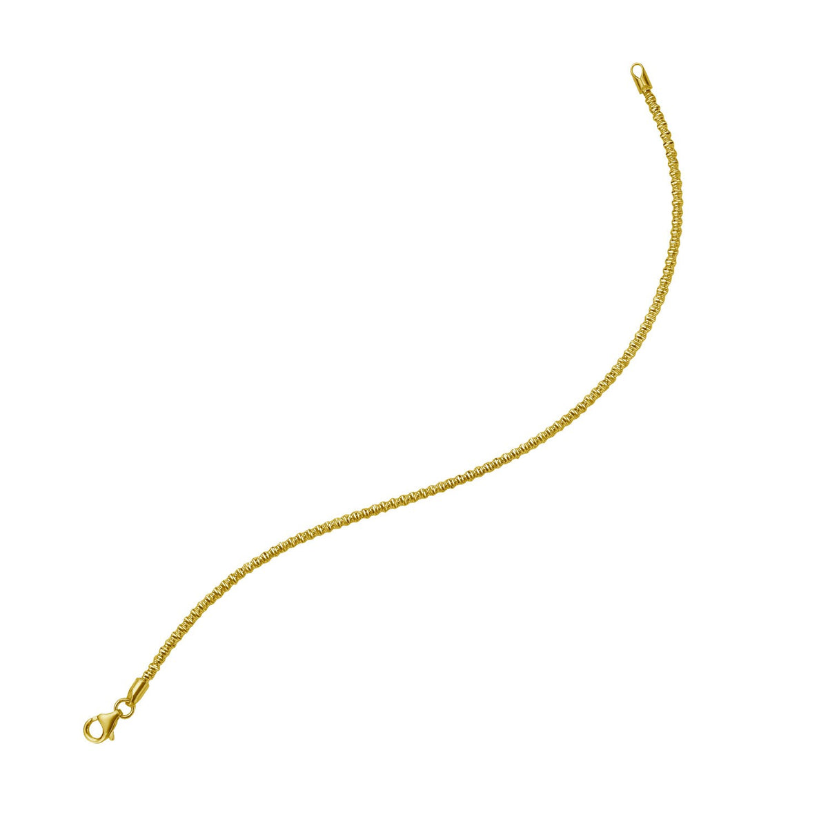 14K Yellow Gold Sparkle Spring Chain Bracelet
