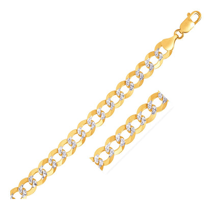 14k Two Tone Gold Pave Curb Chain