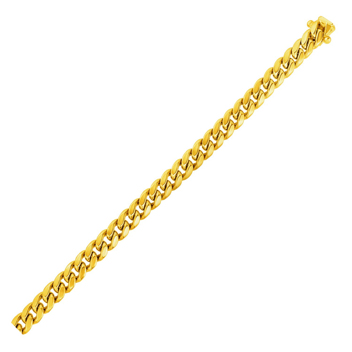 14k Yellow Gold Semi Solid Miami Cuban Chain