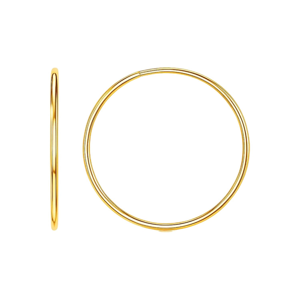 Endless Hoop Style Earrings in 14K Yellow Gold