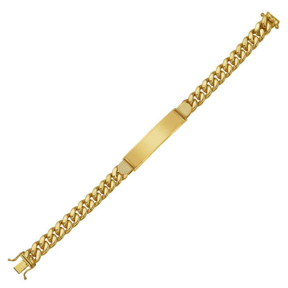 14K Yellow Gold Lite Cuban ID Bracelet