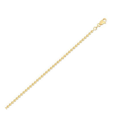Moon Cut Bead Chain in 14k Yellow Gold