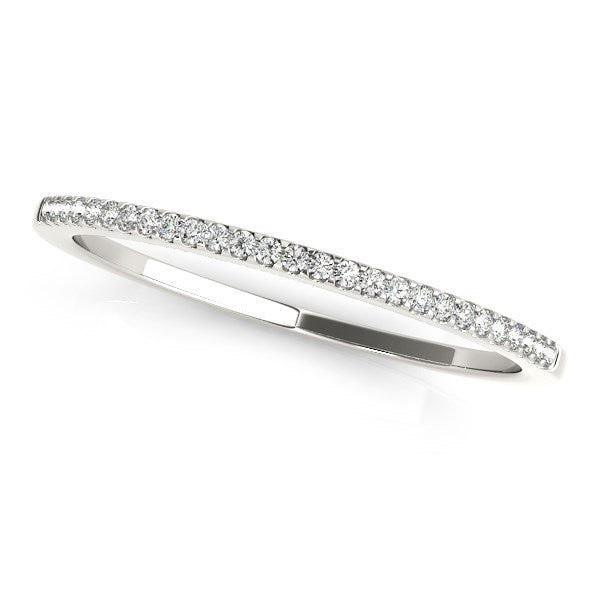14k White Gold Slim Round Pave Set Wedding Band (1/10 cttw) RCJ Rings  CELESTIA LUXE JEWELLERS
