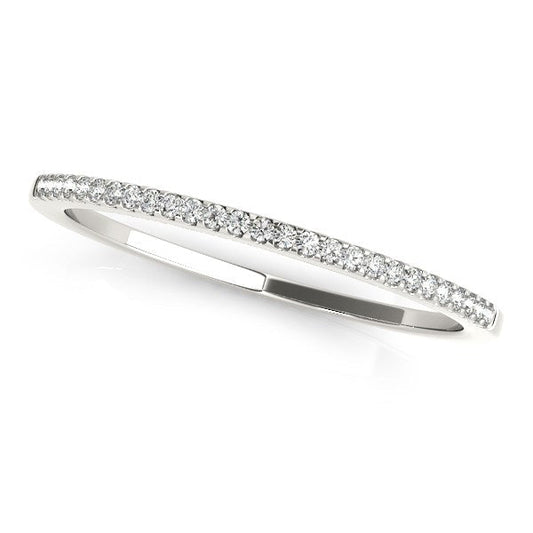 14k White Gold Slim Round Pave Set Wedding Band (1/10 cttw) RCJ Rings  CELESTIA LUXE JEWELLERS