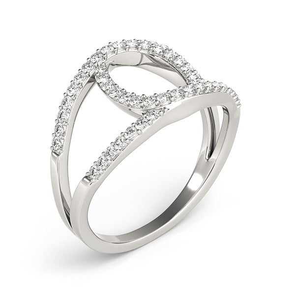 14k White Gold Diamond Loop Style Dual Band Ring (1/2 cttw) RCJ Rings  CELESTIA LUXE JEWELLERS