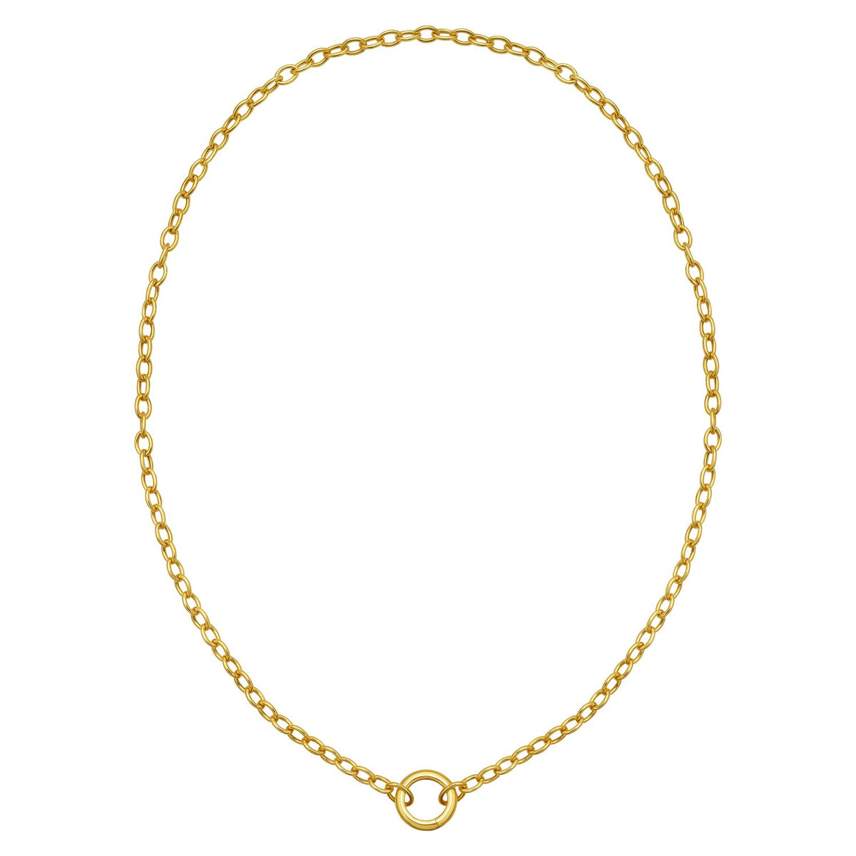 14K Yellow Gold Push Lock Charm Necklace (4.20 mm)