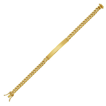 14K Yellow Gold Lite Cuban ID Bracelet
