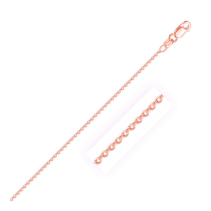14k Rose Gold Round Cable Link Chain