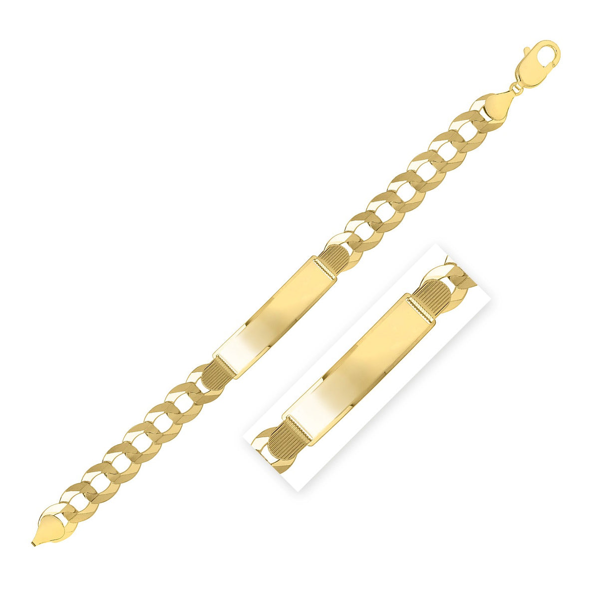 14k Yellow Gold Curb ID Bracelet