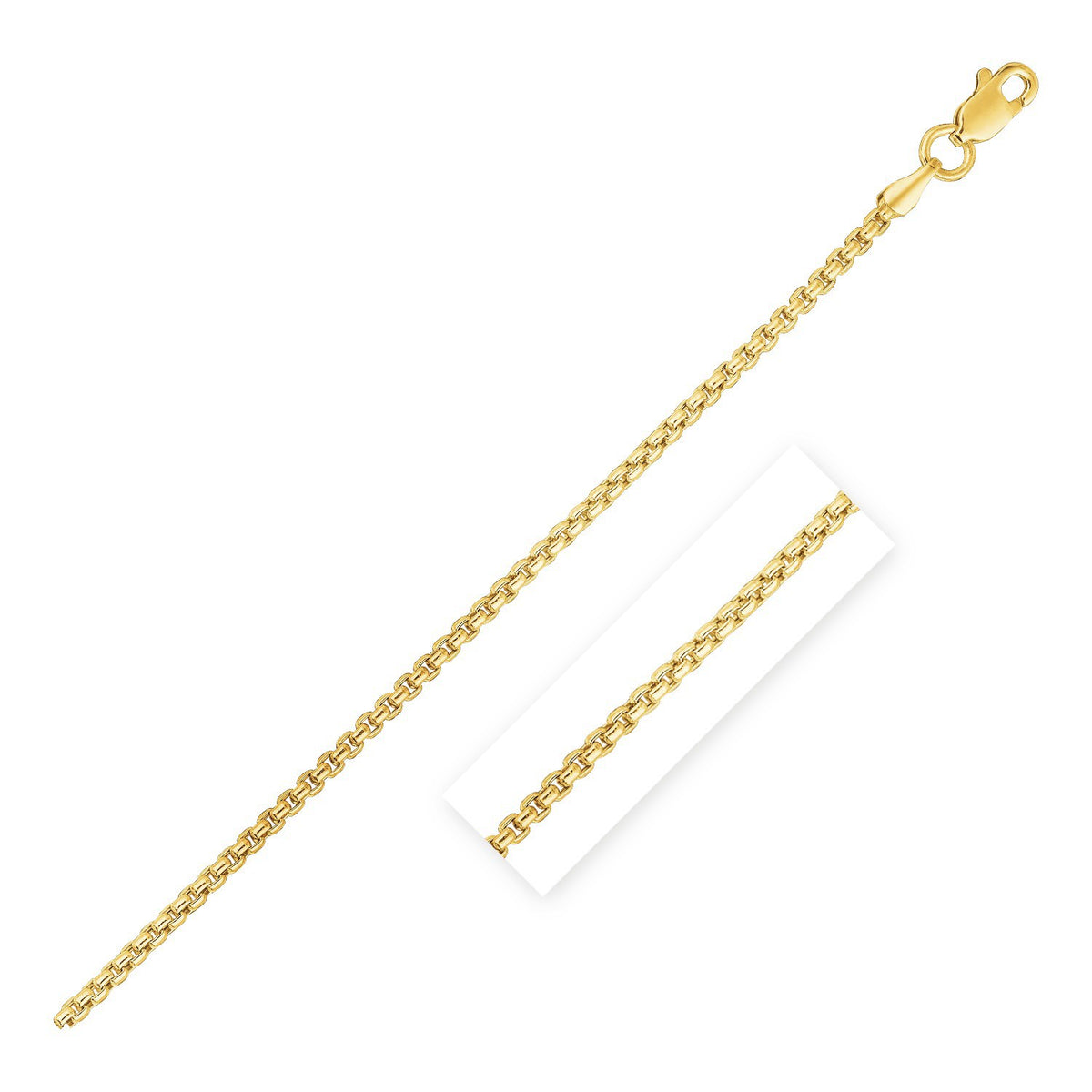14k Yellow Gold Round Box Chain