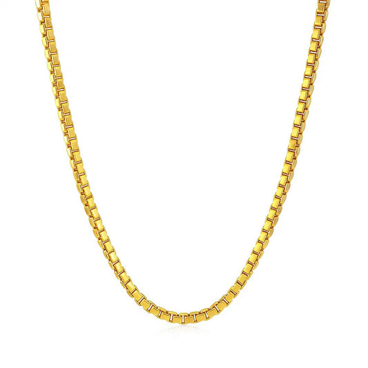 14k Yellow Gold Semi Solid Box Chain