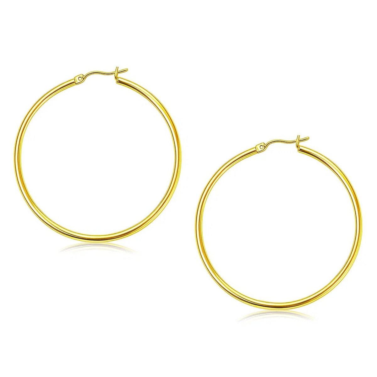 10k Yellow Gold Polished Hoop Earrings