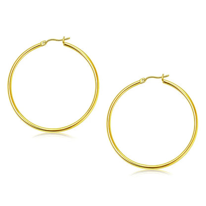 10k Yellow Gold Polished Hoop Earrings