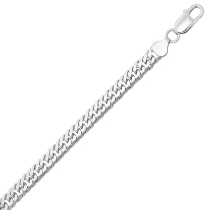 Sterling Silver Rhodium Plated Flat Miami Cuban Chain