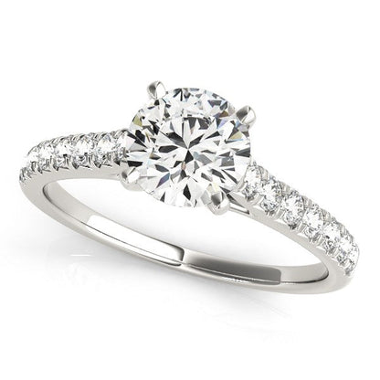 14k White Gold Single Row Band Diamond Engagement Ring (1 1/3 cttw) RCJ Rings  CELESTIA LUXE JEWELLERS
