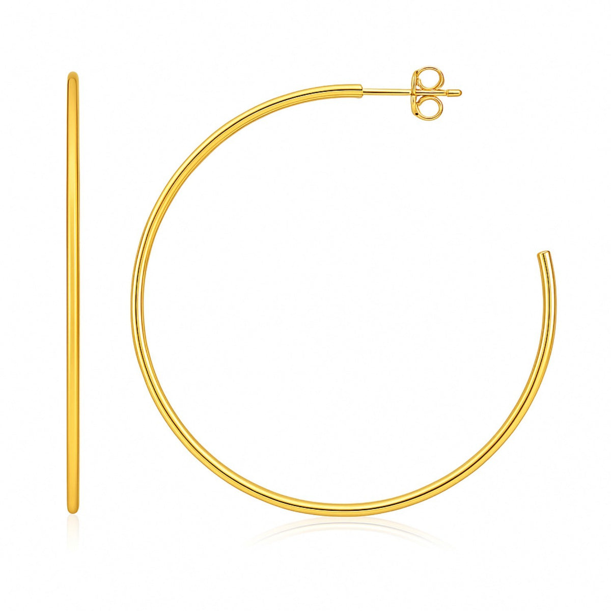 14k Yellow Gold Polished Hoop Earrings