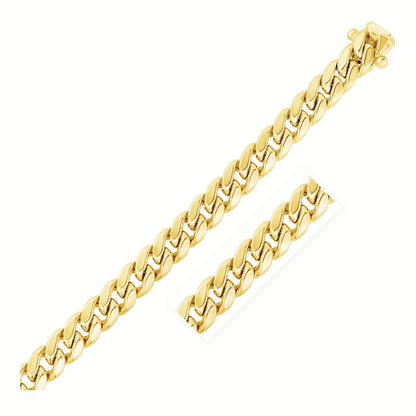 14k Yellow Gold Semi Solid Miami Cuban Chain