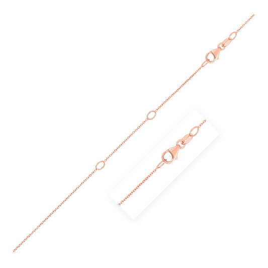 Double Extendable Cable Chain in 14k Rose Gold