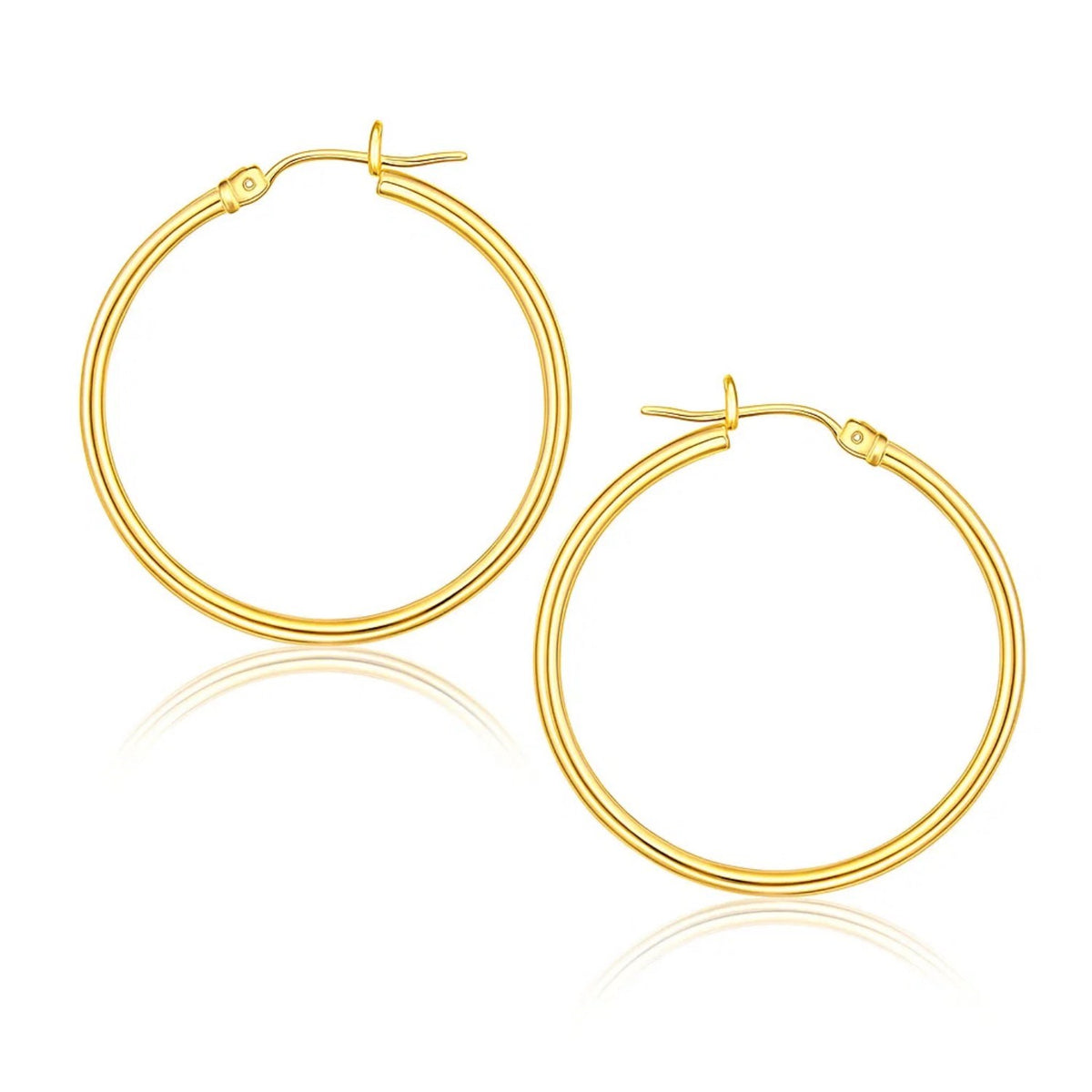 10k Yellow Gold Polished Hoop Earrings