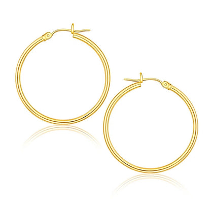 10k Yellow Gold Polished Hoop Earrings