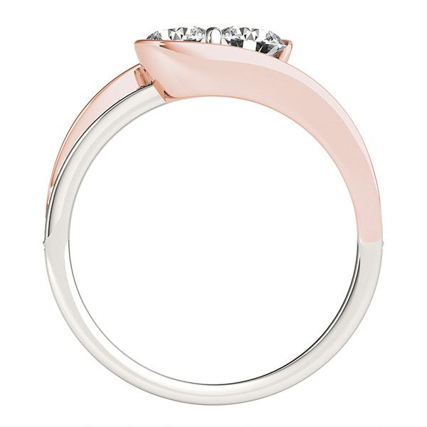 Two Stone Diamond Ring in 14k White And Rose Gold (3/4 cttw) RCJ Rings  CELESTIA LUXE JEWELLERS