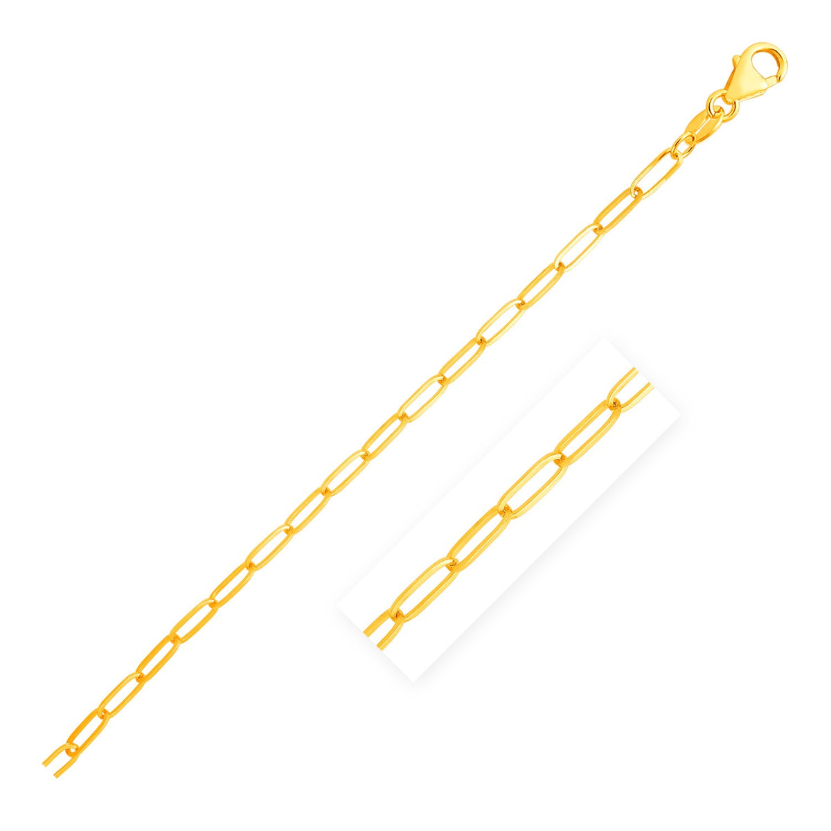 14K Yellow Gold Paperclip Bracelet
