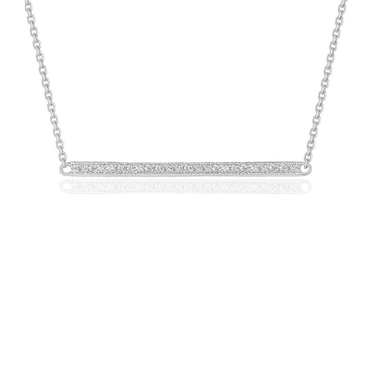 Ligne Diamant Bar Pendant — 14K White Gold, 18 in