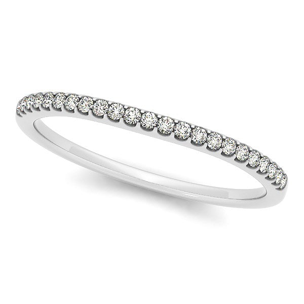 14k White Gold Scallop Setting Round Diamond Wedding Band (1/10 cttw) RCJ Rings  CELESTIA LUXE JEWELLERS