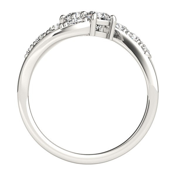 14k White Gold Two Stone Overlap Design Diamond Ring (1 cttw) RCJ Rings  CELESTIA LUXE JEWELLERS