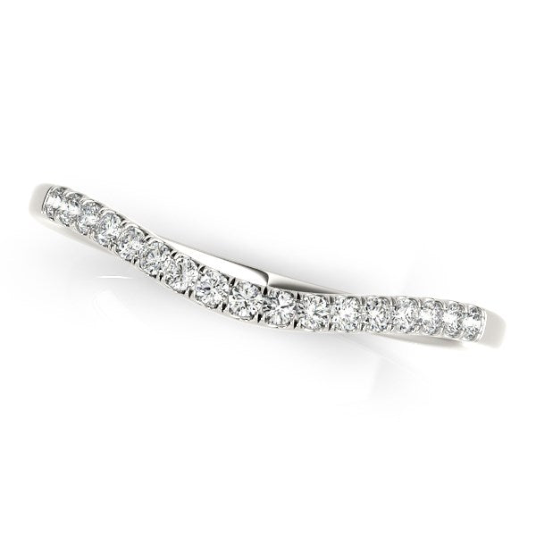 14k White Gold Soft Curved Diamond Wedding Band (1/8 cttw) RCJ Rings  CELESTIA LUXE JEWELLERS