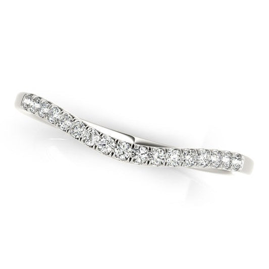 14k White Gold Soft Curved Diamond Wedding Band (1/8 cttw) RCJ Rings  CELESTIA LUXE JEWELLERS