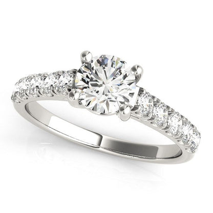 14k White Gold Round Trellis Setting Diamond Engagement Ring (1 cttw) RCJ Rings  CELESTIA LUXE JEWELLERS
