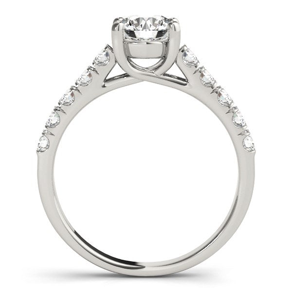 14k White Gold Round Trellis Setting Diamond Engagement Ring (1 cttw) RCJ Rings  CELESTIA LUXE JEWELLERS