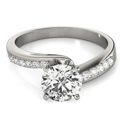 14k White Gold Bypass Round Pronged Diamond Engagement Ring (1 5/8 cttw) RCJ Rings  CELESTIA LUXE JEWELLERS