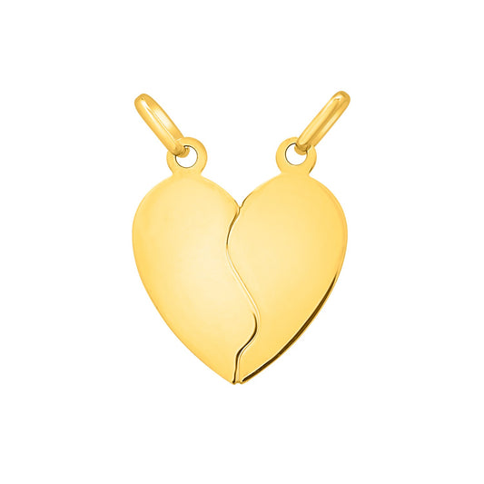 Broken Heart Pendant Double Bail 14K Yellow Gold — CELESTIALUXEJEWELLERS