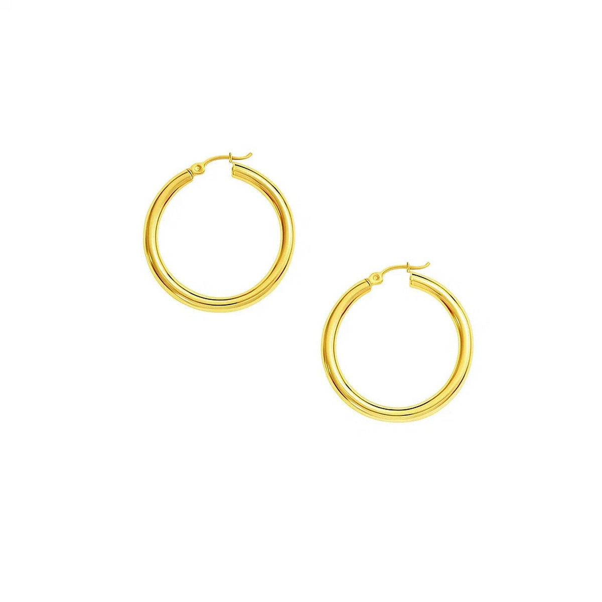10k Yellow Gold Polished Hoop Earrings