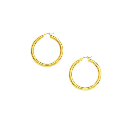10k Yellow Gold Polished Hoop Earrings