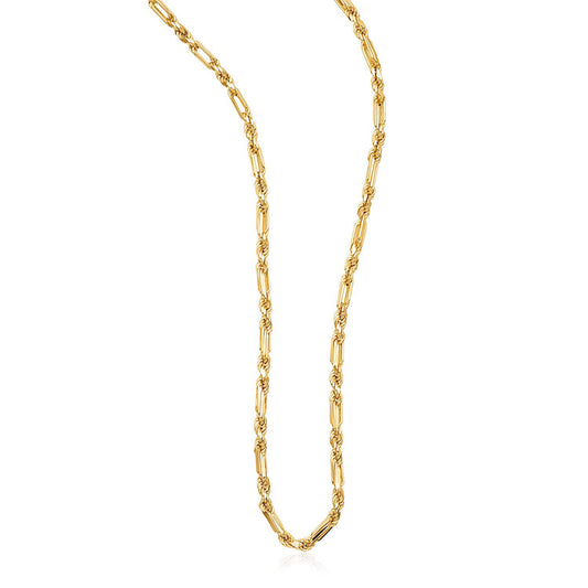 14k Yellow Gold Figaro Chain Necklace — CELESTIA LUXE JEWELLERS