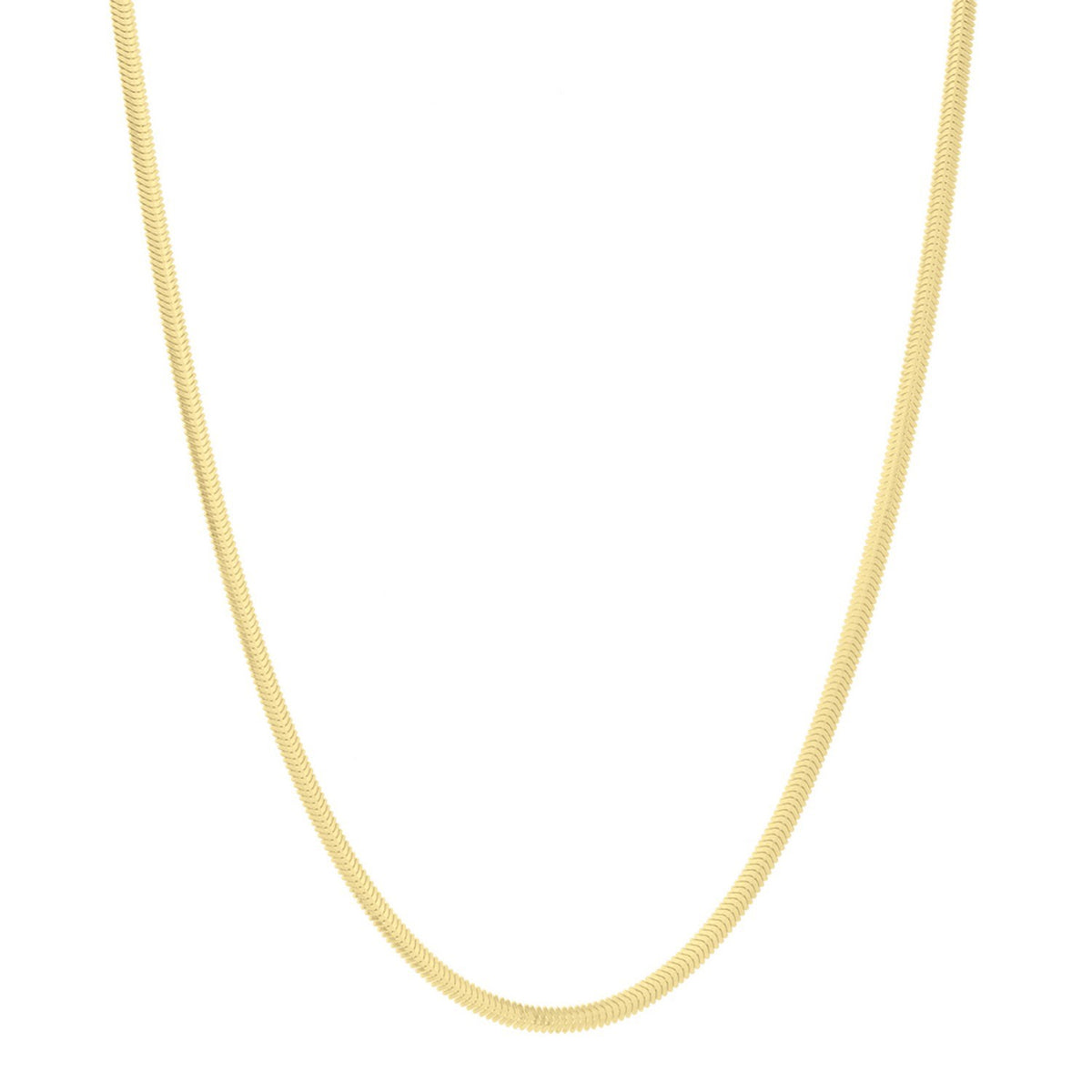 Sterling Silver Yellow Gold Plated Oval Snake Chain